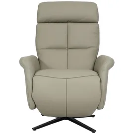 Mendler Relaxsessel HWC-L10, Design Fernsehsessel TV-Sessel Liegesessel, Liegefunktion drehbar, Voll-Leder ~ grau