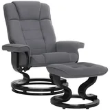 M MCombo Relaxsessel mit Hocker, Fernsehsessel 9019 (Mikrofaser, Grau)