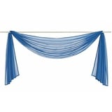 Ricemru Extra Lang Querbehang Freihanddeko Saphir Blau Vorhangschal Transparentem Voile Querbehang Gardine Schals Hochzeit Bogen Dekoration Wohnzimmer Schlafzimmer,140x400cm