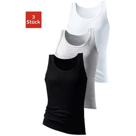 H.I.S. H.I.S Unterhemd »Doppelripp Tanktop«, (3 St.), ohne Seitennähte H.I.S grau-meliert, schwarz, weiß