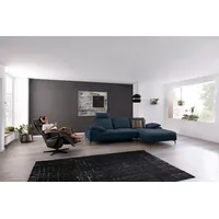 W.Schillig Eckcouch Leder 2-Sitzer Blau
