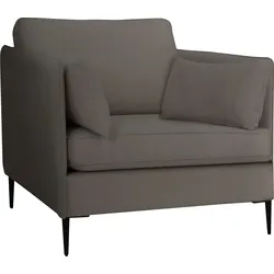 Sessel LEONIQUE "Light", beige (natur), B:70cm H:83cm T:92cm, 100% Polyester, Sessel, inklusive loser Zierkissen, mit schmalen Armlehnen und Teleskopfüßen
