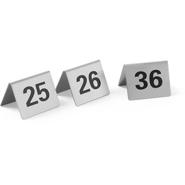 HENDI Tischnummern, Nummer 25-36, 50x35x(H)40mm, Edelstahl 18/0