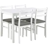 VCM Alicante Essgruppe Tisch und 4 Stühle 70x110cm weiß