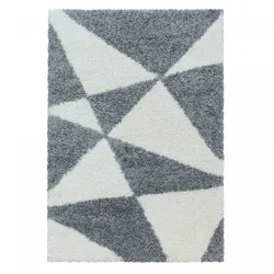 Stilvoller Hochflor Teppich, Modernes geometrisches Design, weicher Shaggy