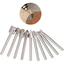 10-teiliges Schnellarbeitsstahl-Frässtift-Bit, 3 mm Rotationsschneider-Feilen-Set, CNC-Gravur