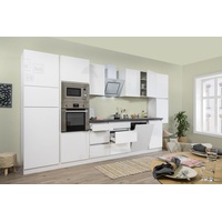 Küche Küchenzeile Küchenblock grifflos Weiß Lorena 395 cm Respekta