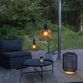 Best Season Deko-Korb Solar LED 48 cm Metall spritzwassergeschützt schwarz