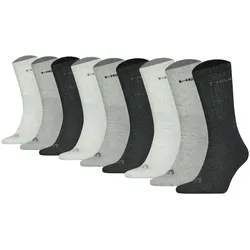 HEAD Unisex Crew Socken, 9er Pack - Kurzsocken, Baumwollmix, einfarbig Grau Mix 35-38