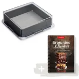 Betty Bossi Brownies & Brookies, Buch + Backform Brownies - Kombi (40335) Verschiedene Variationen Backbuch Rezepte Antihaftbeschichtet Keramikboden mit Schneidemarkierung Dessertbuffet
