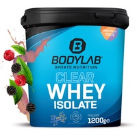 Bodylab24 Clear Whey Isolate 1200g Waldfrucht-Eistee, Eiweiß-Shake aus 96% hochwertigem Molkenprotein-Isolat, erfrischend fruchtiger Drink, Whey Protein-Pulver kann den Muskelaufbau unterstützen