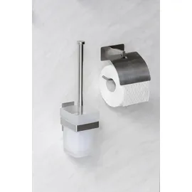 Wenko WC-Garnitur Turbo-Loc Genova Silber/Weiß 1 St.