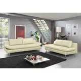 PLACES OF STYLE "Redding", beige (creme,), NaturLEDER, Sitzmöbel-Sets, bestehend aus 2- und 3-Sitzer