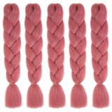 BYNYXI 5 Stücke Jumbo Braids Extensions, 120cm Kunsthaar zum Einflechten Twist Zöpfe Synthetik Crochet Hair Flechthaar Haarverlängerungen Einfarbige Ombre Jumbo Zöpfe Haar Flechten Extensions