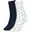 Socken 2P Dunkelblau/Schwarz/Weiß 35-38