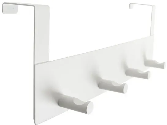 Coat rack for door - 4 pegs - Matt white