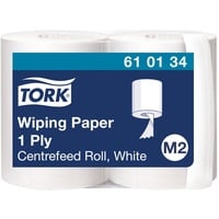 Tork Mehrzweck-Papierwischtücher mit Innenabrollung Weiß M2, Hand- und Oberflächenreinigung, 2 Rollen