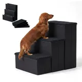 Relaxdays Hundetreppe Faltbar Schwarz 3 Stufen