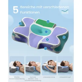 Songmics Nackenkissen Memory Foam 60 x 40 cm Grau