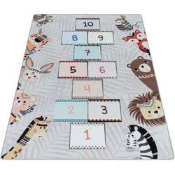 Kinderteppich AYYILDIZ TEPPICHE "PLAY 2903", grau, B:160cm H:6mm L:230cm, Polyamid, Teppiche, robuster Kurzflor, Spiel Teppich, Kinderzimmer