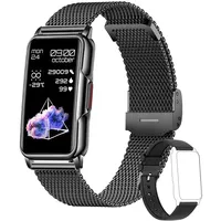 FORSINING Smartwatch, Fitnessuhr mit Blutdruck- und Herzfrequenzmessung für iOS und Android, 3,7 cm (1,44 Zoll) Touchscreen, Herren-Smartwatch, IP67 wasserdicht, Schwarz