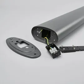 LINDBY Außenleuchte Edelstahl 80 cm inkl. Bewegungsmelder schwarz