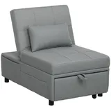 Homcom Schlafsessel, Hellgrau, Textil, 65.5x81x104 cm, Wohnzimmer, Sessel, Schlafsessel