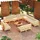 vidaXL Garten-Lounge-Set 14-tlg. creme Kiefer