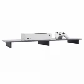 Vladon Game TV-Aufsatz 138,5 x 9,5 x 34,5 cm Weiß matt/Grau Hochglanz MDF/Spanplatte