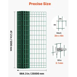 Vevor Maschendraht-Zaun 1,2 x 25 m Grün