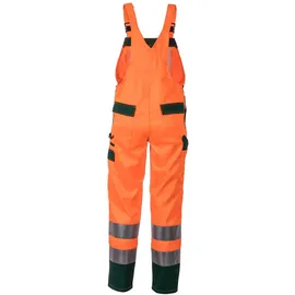 Planam Warnschutz Latzhose orange/grün