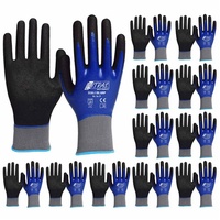 Nitras Nitril-Handschuhe 3550 Oil Grip Nitrilhandschuhe vollbeschichtet - VPE 12 Paar (Spar-Set) blau|schwarz 9