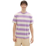 TOM TAILOR T-Shirt, in Streifen-Optik, Gr. XL, purple beige blue big stripe, , 33794910-XL