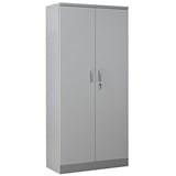 Gürkan Stahlschrank 100123 lichtgrau, weißaluminium 92,0 x 42,0 x 195,0 cm, aufgebaut