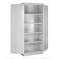 PROREGAL Stahlschrank Owl mit 4 Fachboden | HxBxT 192x78x38cm | Lichtgrau
