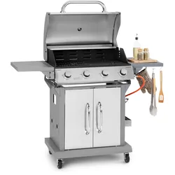 Lucifer 4 Gasgrill 4 x 3,6 kW Brenner 69x45cm Grill Edelstahl mobil Grau