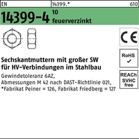 Peiner Umformtechnik Sechskantmutter EN 14399 M 16 x 2