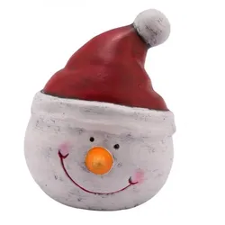 Keramikschneemannkopf, weiß, handgefertigt, *Germany*