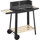 casa.pro Holzkohlegrill Ari 78 x 86 x 30 cm Schwarz/Holz