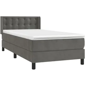 vidaXL Boxspringbett 100 x 200 cm Dunkelgrau