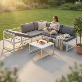 MuCoLa Loungeset 3-tlg. mit Liegefunktion weiß