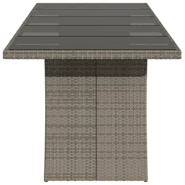 vidaXL Gartentisch mit Glasplatte 240 x 90 x 75 cm Grau