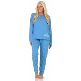 normann Schlafanzug Pyjama langarm Krone Motiv - 87993 in blau | Gr.: 40-42