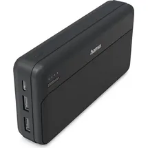 Hama Pocket 20, 20000mAh, Ausgänge: 2x USB-A, Anthrazit