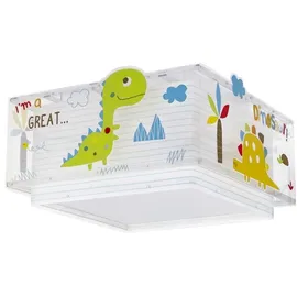 Dalber 73456 - Kinder Deckenleuchte, Dinos 2xE27/60W/230V - Weiß/Bunt