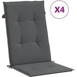 vidaXL Gartenstuhlauflagen für Hochlehner 4 Stk. Anthrazit 120x50x3 cm