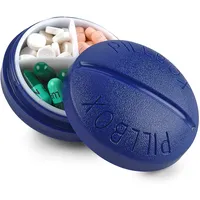 Pillenbox Rund für Reisen - Mini kompakter Pillenbehälter mit 4 Fächern zur Organisation für Vitamine und Medikamente Dosierhilfe für bis zu 4 Mal am Tag, BPA-frei Pillen-Erinnerung von MEDca