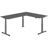 Bümö Eckschreibtisch Graphit, Graphit, Nachbildung, Rechteckig, 180x74x240 cm, FSC