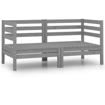 vidaXL Gartensofa Kiefer Massivholz 2-tlg. grau