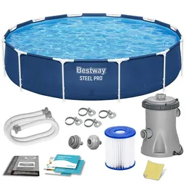 BESTWAY Frame Pool 366 x 76 cm inkl. Filterpumpe